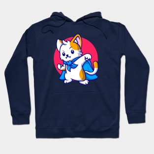 Cute Cat Supe Hero Cartoon Hoodie